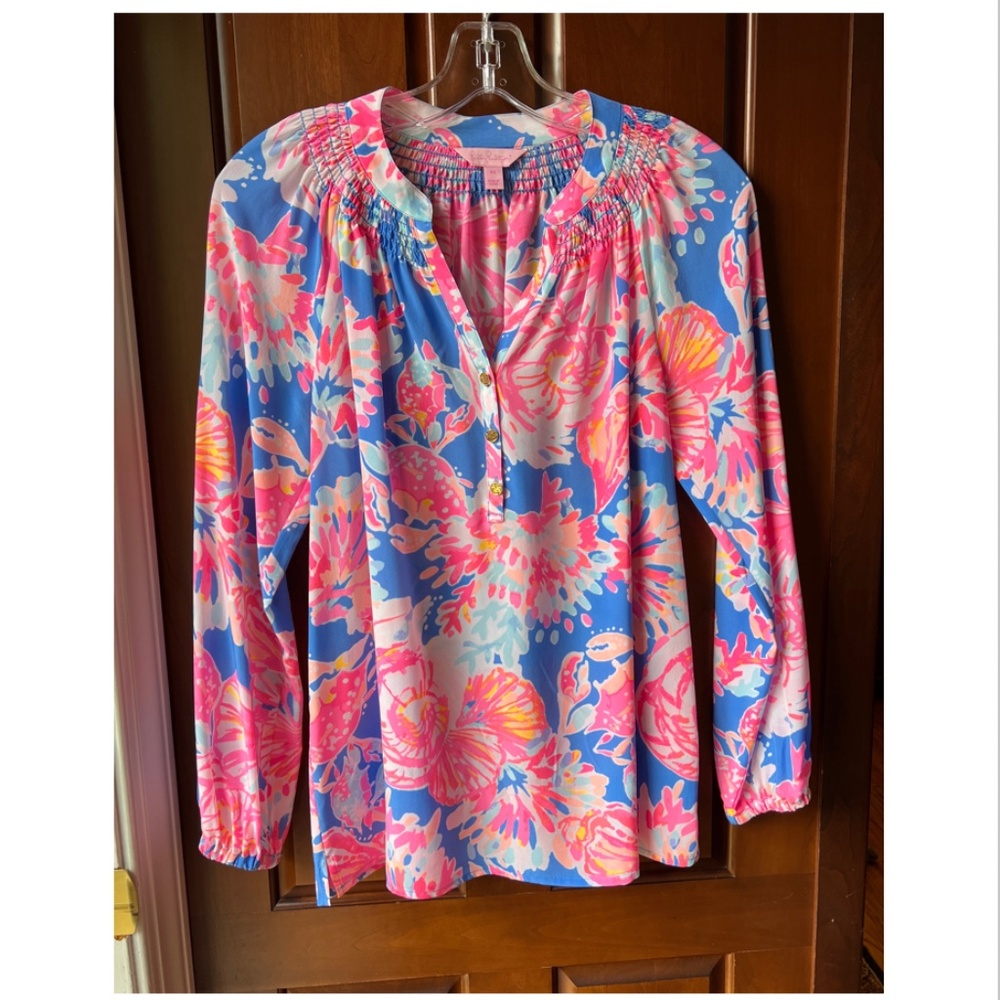 Lilly Pulitzer Elsa XS Blue Pink Crab Print